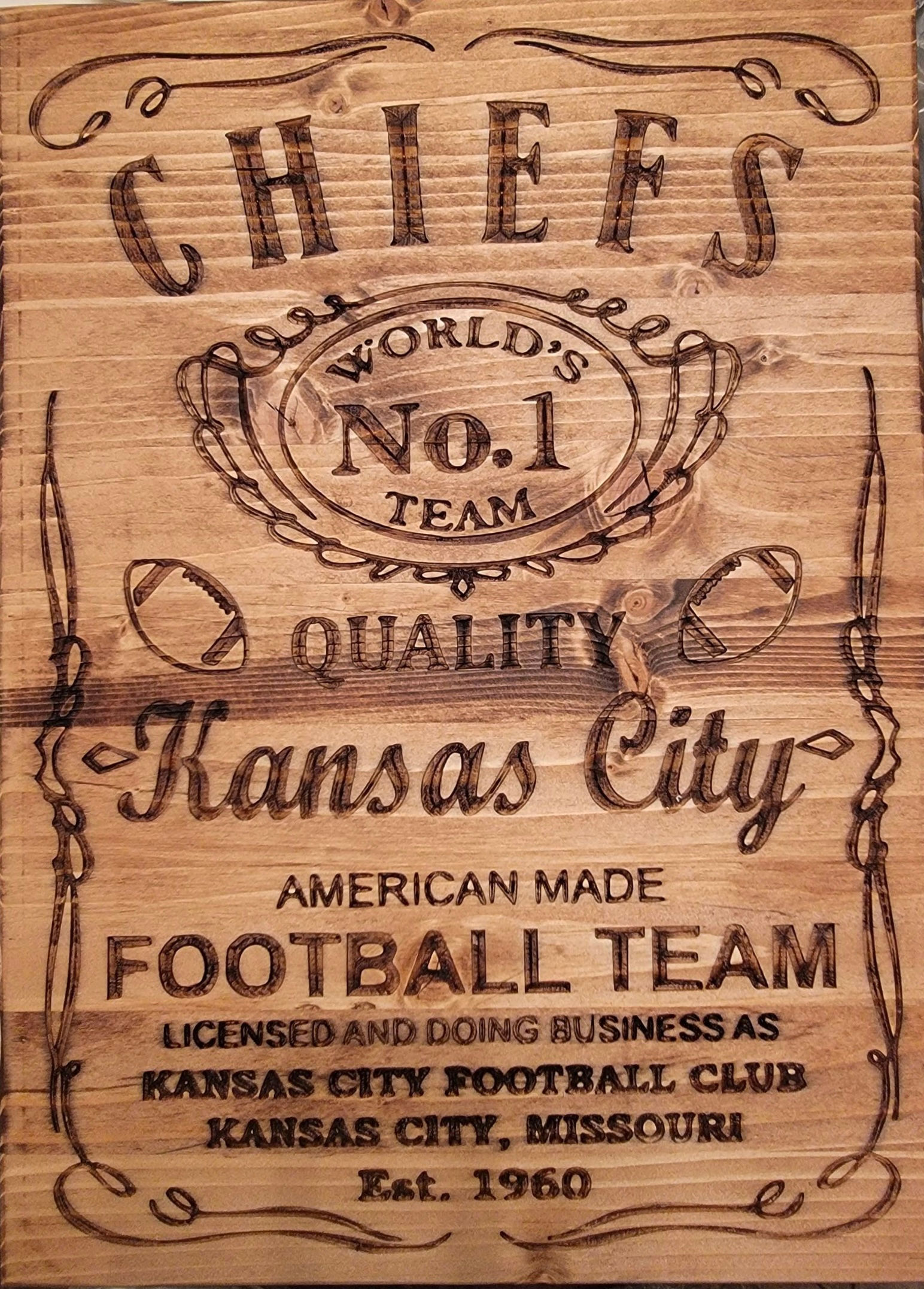 Large Kansas City Football sign