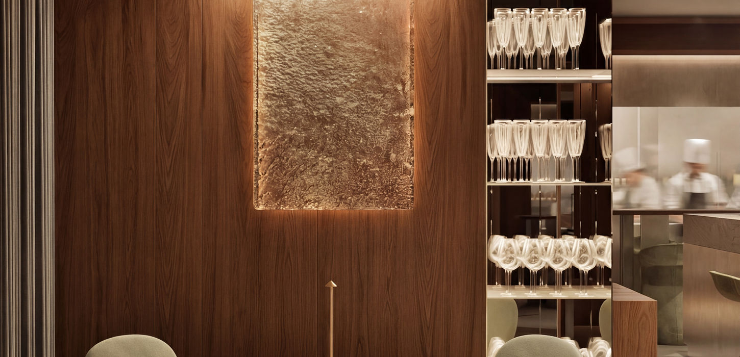 Restaurant / Bar de sampanie. Amenajare interioara / design / scaun tapitate/  interior bar, arte venezia