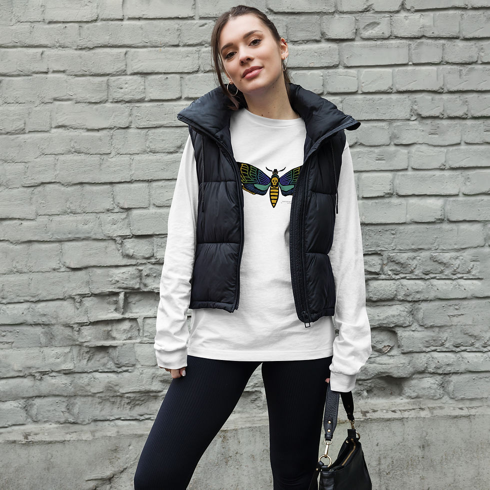 Thumbnail: Death's Head Moth Unisex Long Sleeve Tee