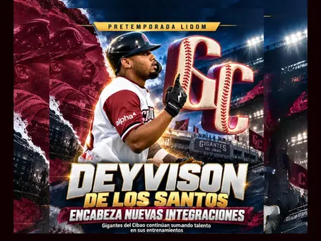 Deyvison de los Santos se integra a los entrenamientos de los Gigantes del Cibao para la temporada LIDOM 2026-27.
