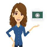 Frau, die ein Video präsentiert.