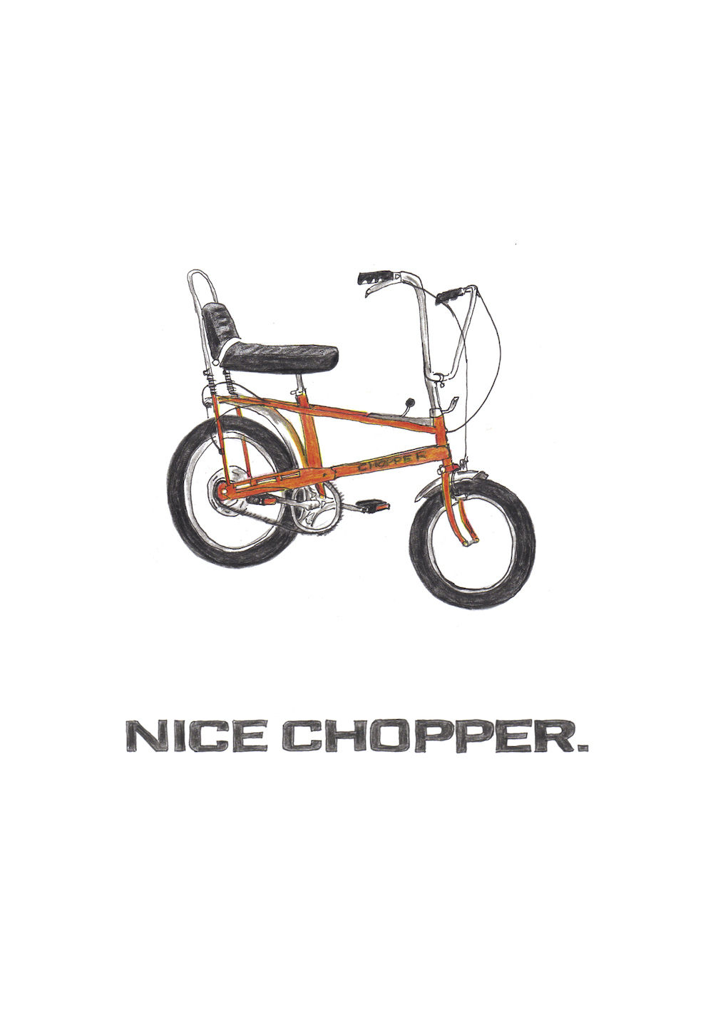 Funny love card - 1970s chopper