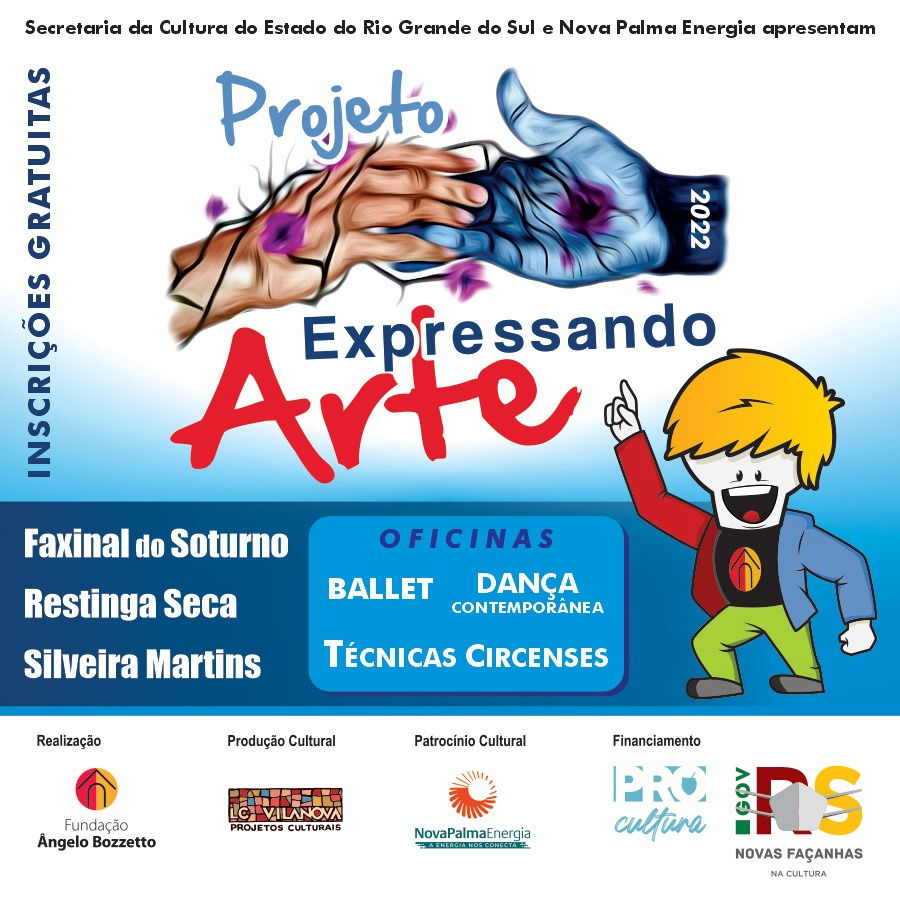 Projeto Expressando Arte abre inscrições para oficinas.