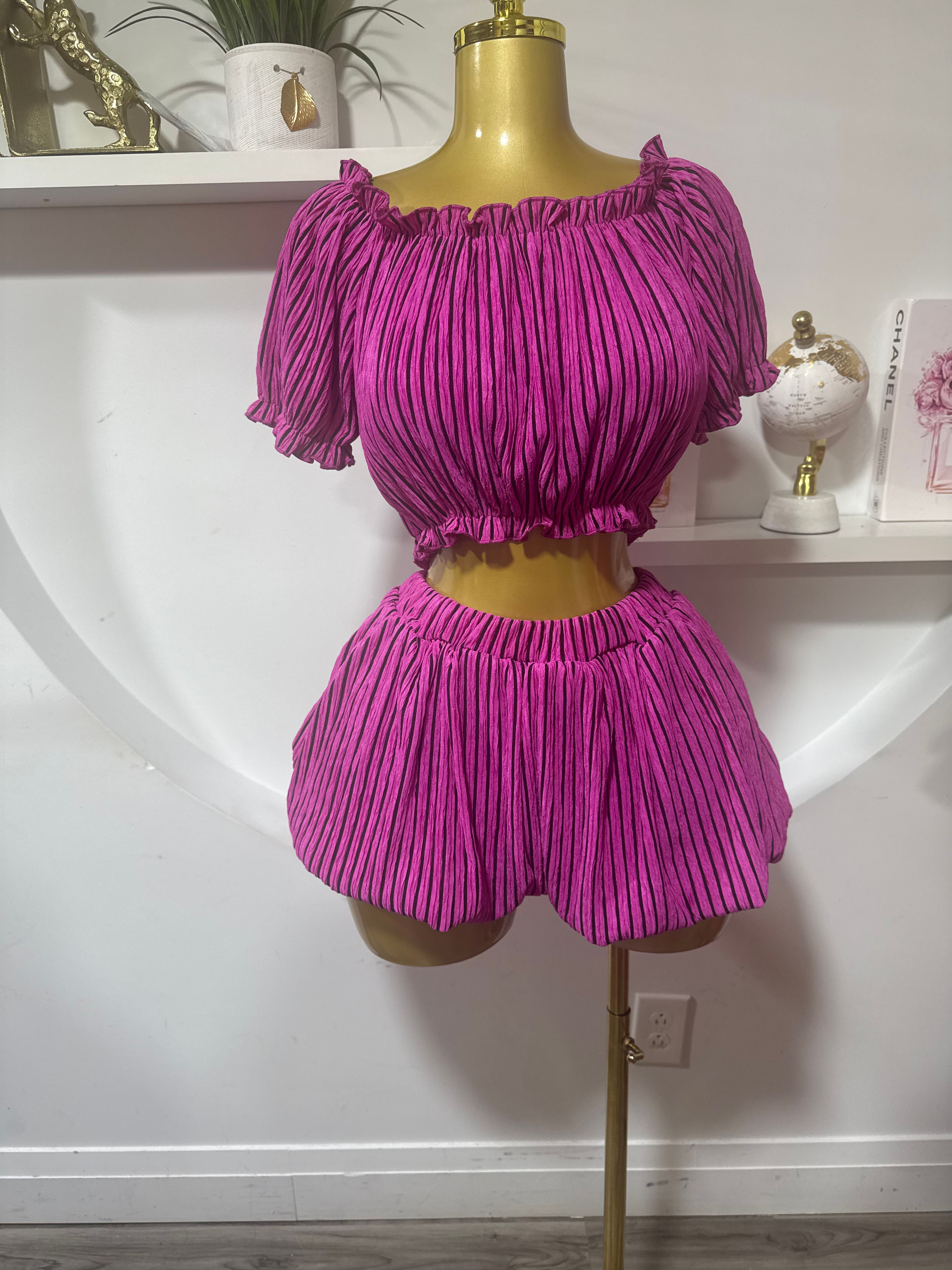 Fuchsia Flirt Short Set 