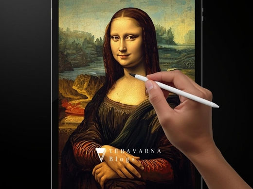 Renaissance painting on iPad