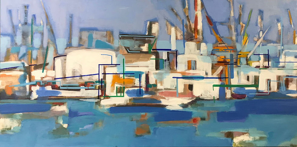 Paysage fantasmé de l'enfance, vue du Port. VENDU