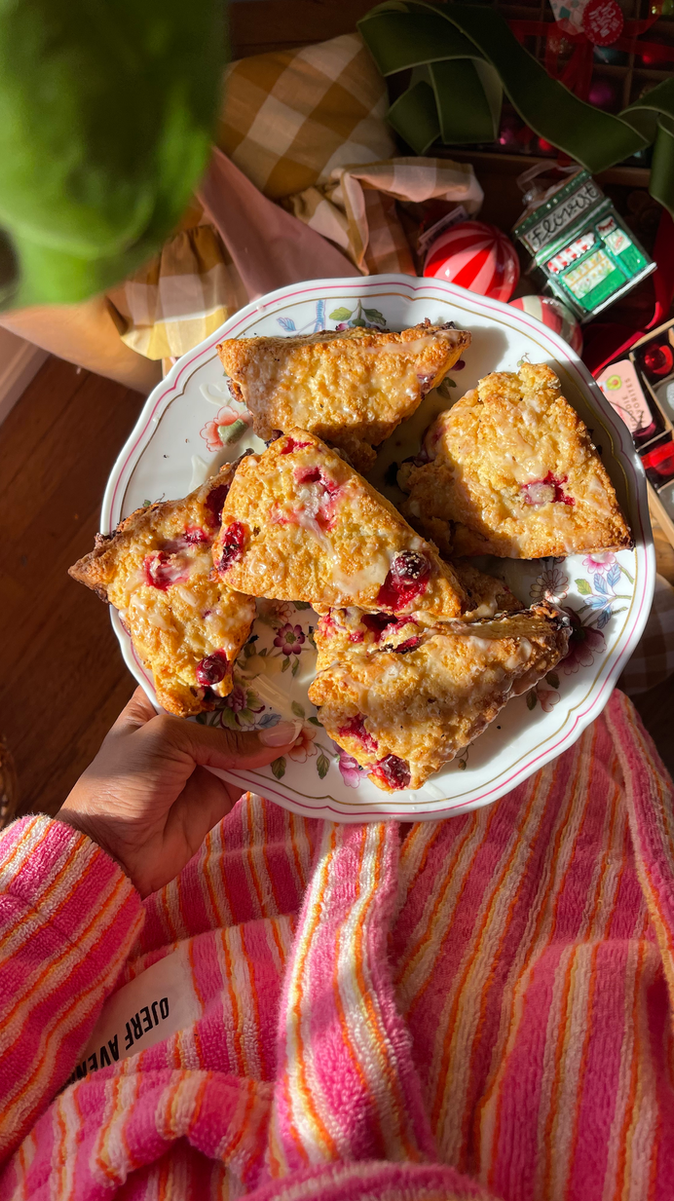 Winter Baking | Cranberry Glazed Scones