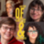 Square image divided into four quadrants with the face of a different woman poet in each. Poetry of Crisis and Community is in yellow text down the middle of the image.