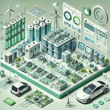 DALL·E 2024-11-22 19.15.08 - An isometric futuristic illustration inspired by a battery management system. The image should highlight various interconnected components such as bat.webp