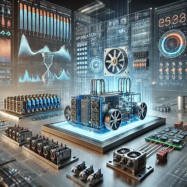 DALL·E 2024-11-22 19.23.18 - A modern and dynamic illustration highlighting high-power electronics optimization using HIL-based simulation and testing platforms. The design featur.webp