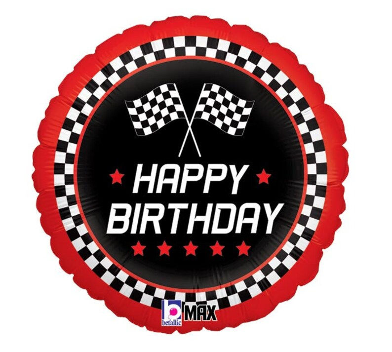 Checkered Flag Birthday Foil Balloon