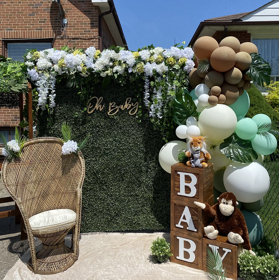 safari greenery baby block shower