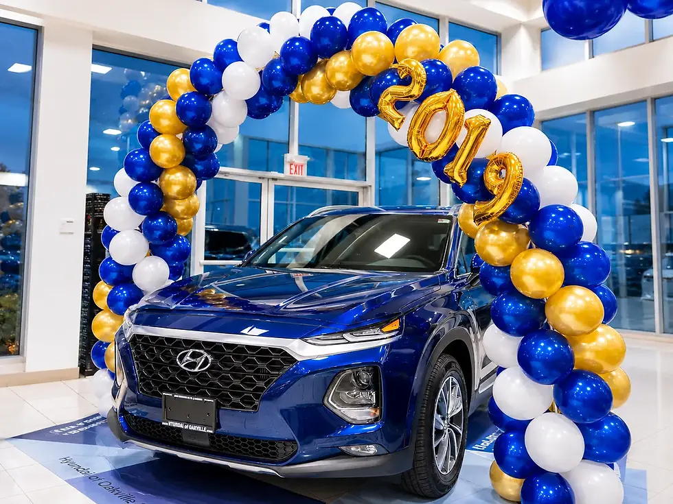 royal-blue-gold-dealership-balloon-arch-toronto
