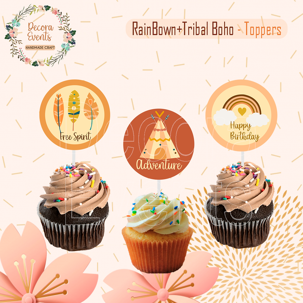 Miniatura: Rainbow Boho Party Decorations Printable Download