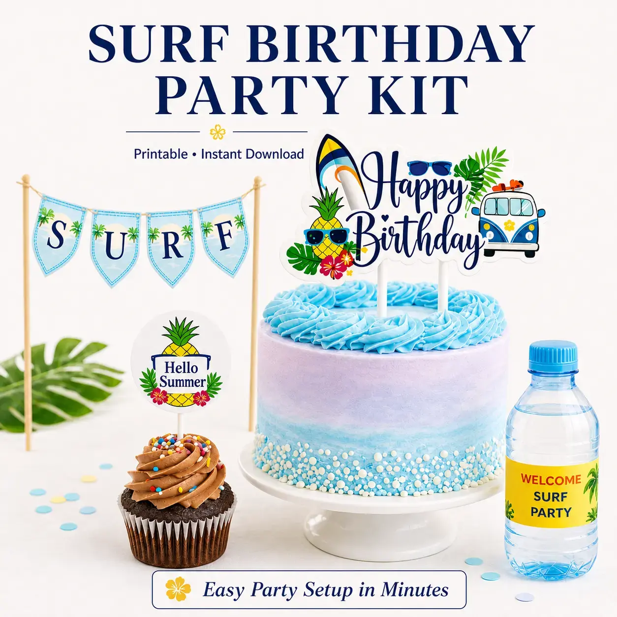 Surf Birthday Party Kit – Digital Download