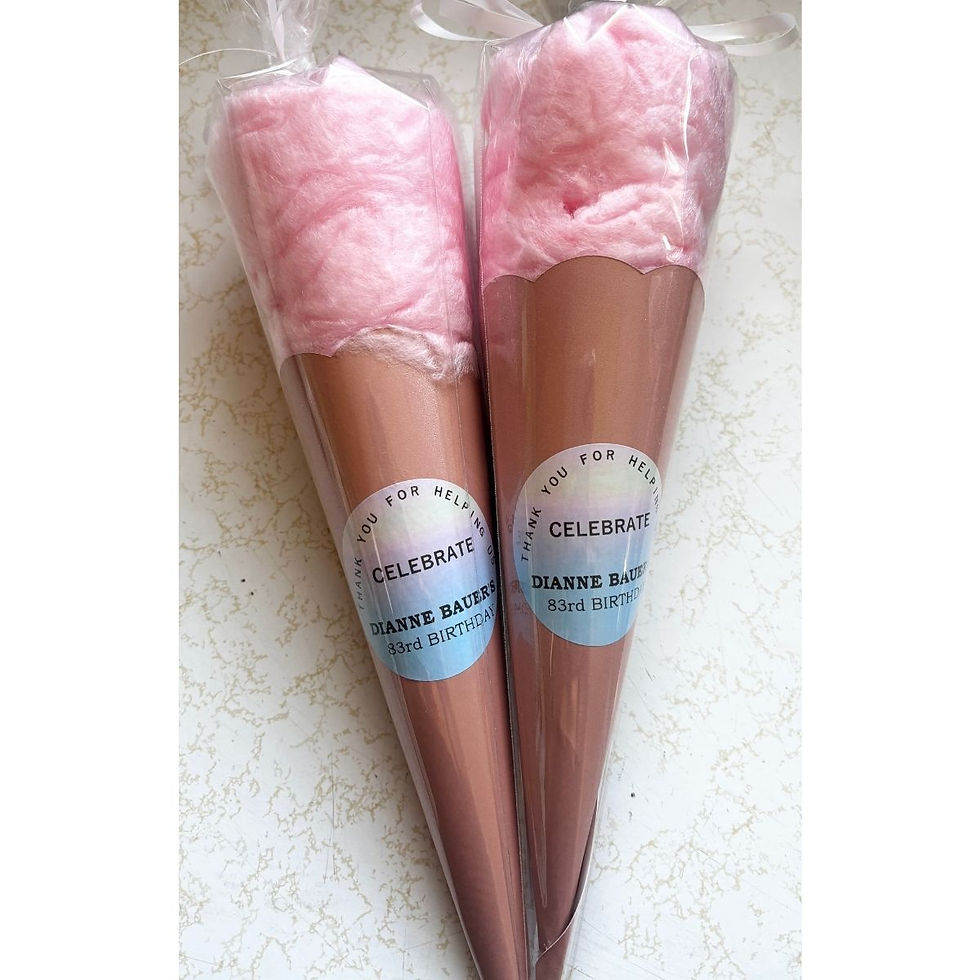 Personalized Cotton Candy Cones – 10 pcs Pack | Edmonton & Canada Shipping