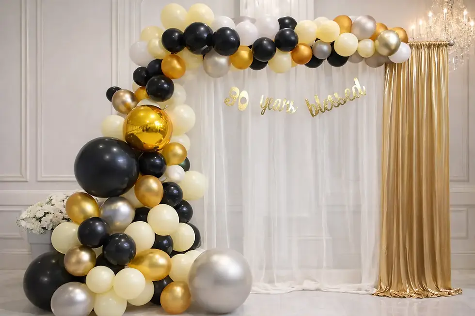 Balloon-garland-decor-for-90-birthday-party