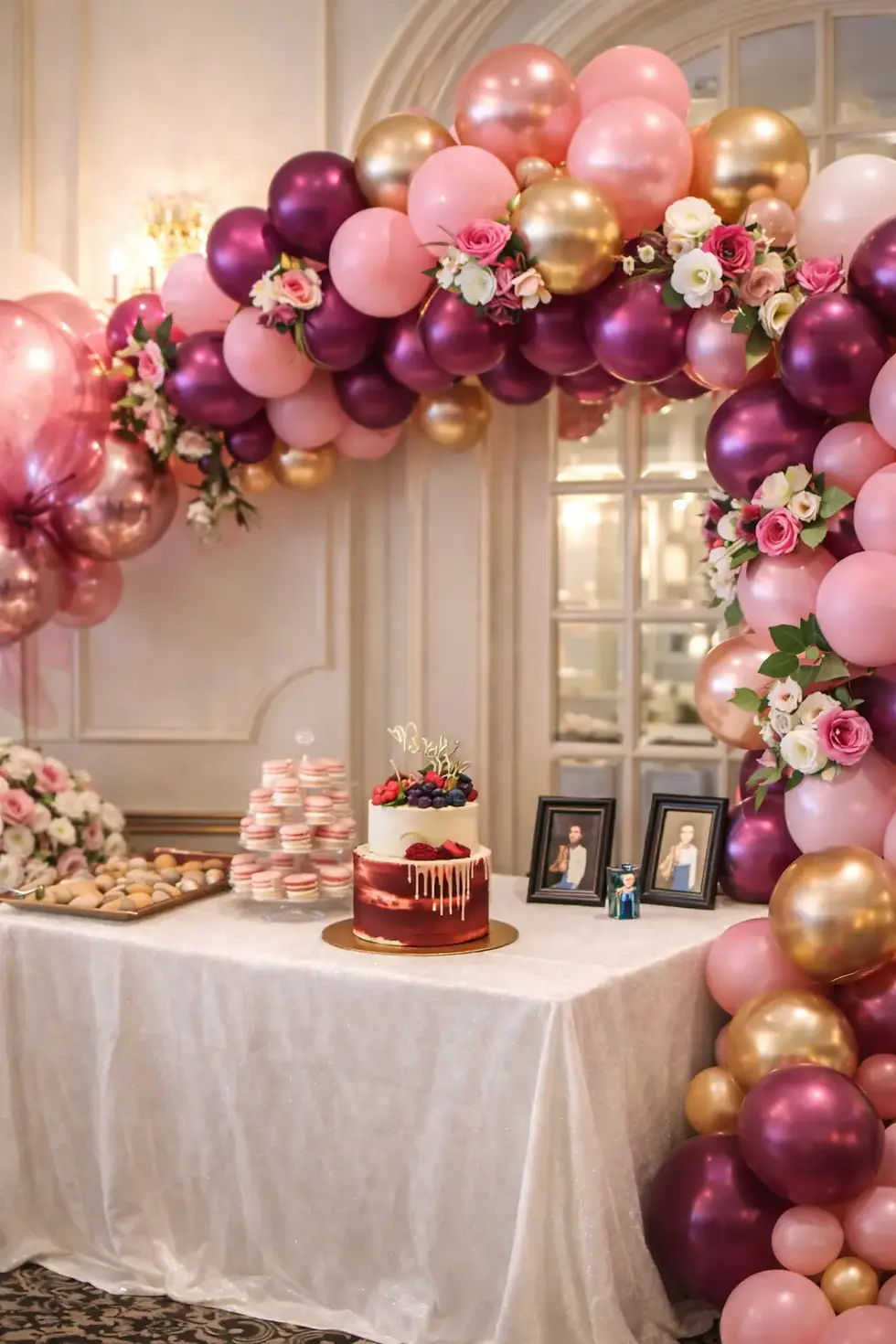 Elegant balloon garland for bridal shower in Toronto