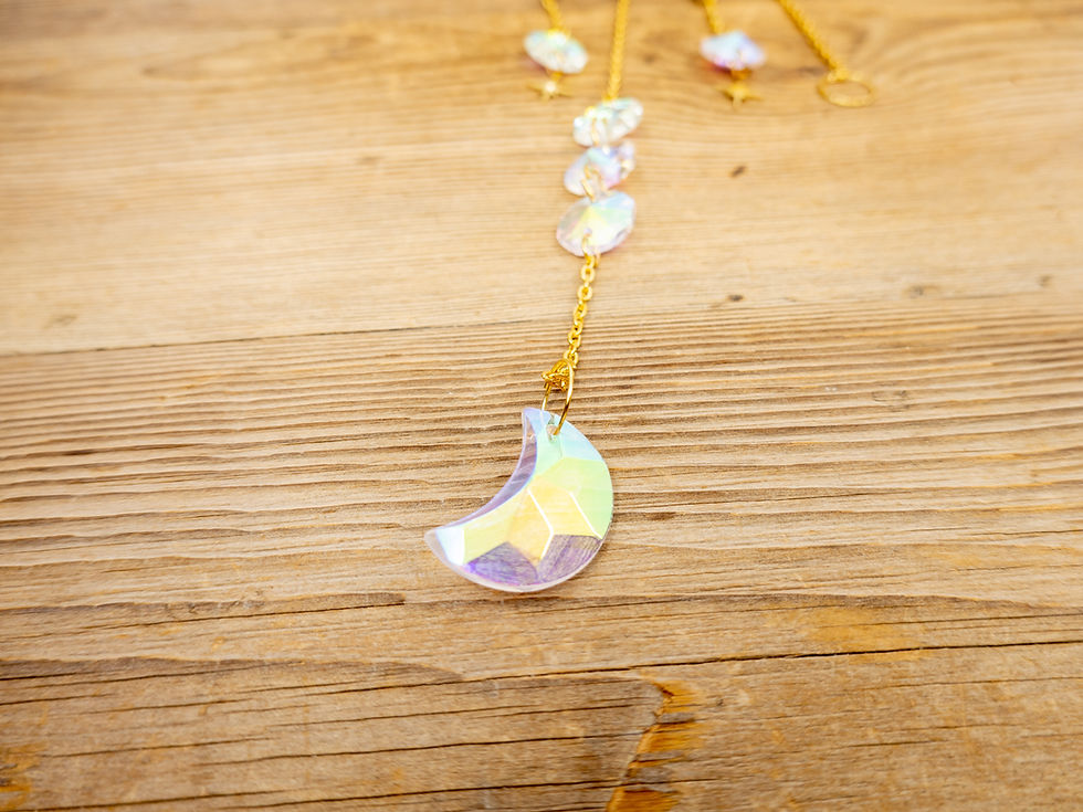 Thumbnail: Sun Catcher | Suncatcher | Hanging Moon and Sun Crystal Prism | Boho Décor