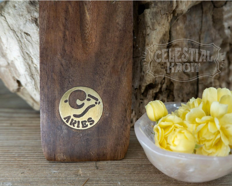 Thumbnail: ARIES Wood Incense Holder | Zodiac Wood Incense Holder | Stick Incense Holder