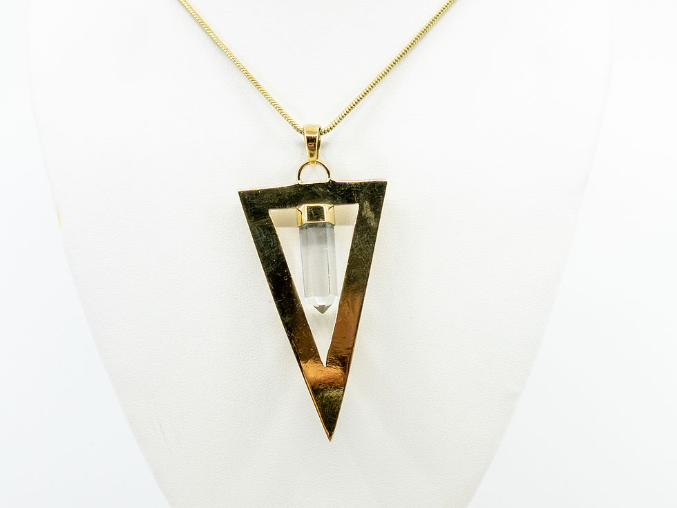 Thumbnail: QUARTZ POINT NECKLACE | Brass Necklace | Clear Quartz Necklace