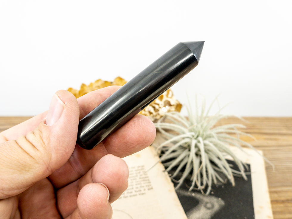 Thumbnail: SHUNGITE Massage Pencil | Polished Stone Massage Pencil | Karelian Shungite