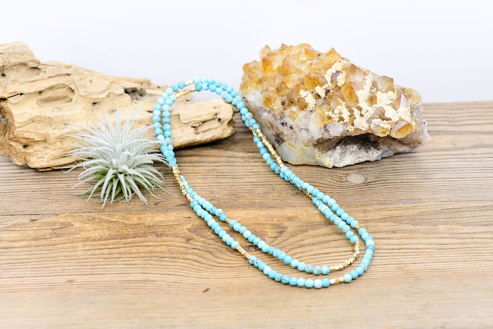 Thumbnail: CRYSTAL Stone Wrap | Turquoise/Gold - Stone of the Sky