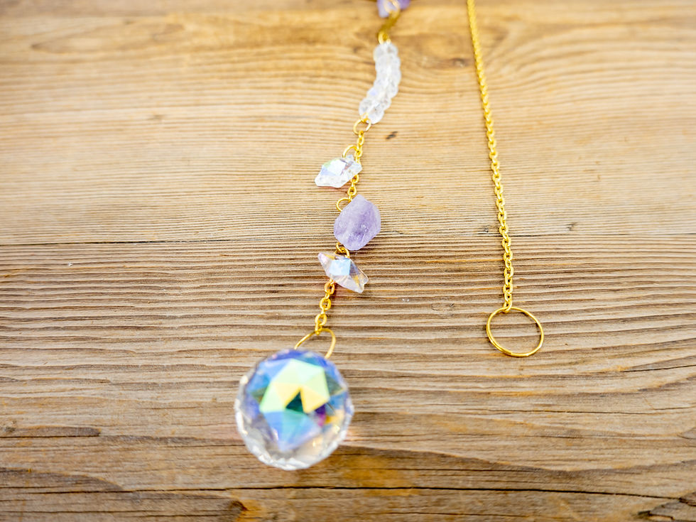 Thumbnail: Sun Catcher | Suncatcher | Hanging Amethyst Crystal Prism | Boho Décor