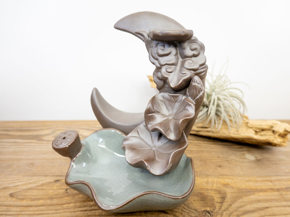 Thumbnail: Small MOON Ceramic Backflow Pond Incense Burner | Waterfall Incense Burner