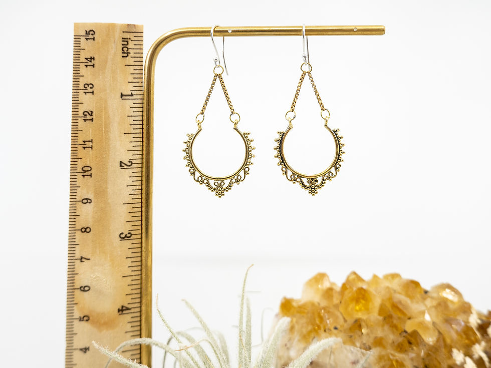 Thumbnail: GOLD Dangle Earrings | Brass Earring | Geometric Earrings