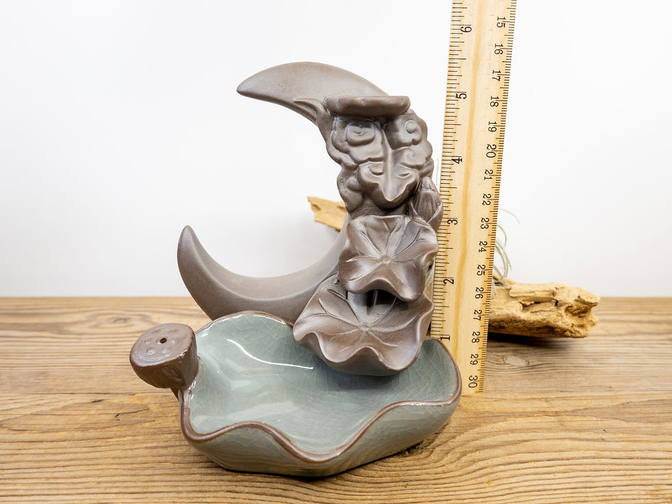 Thumbnail: Small MOON Ceramic Backflow Pond Incense Burner | Waterfall Incense Burner