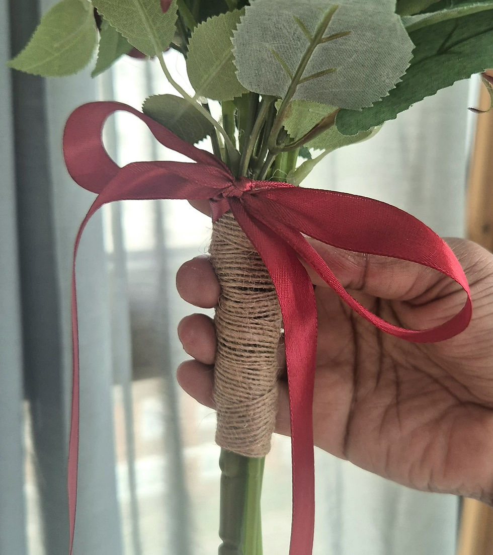 Thumbnail: White & Burgundy Wild Rose Bunch