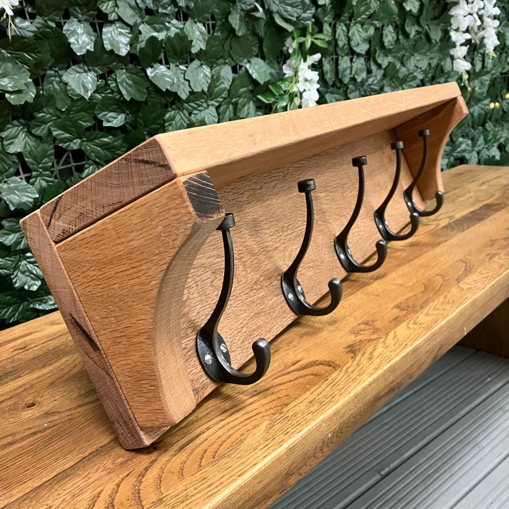 Solid Oak Coat Rack/Coat Hook/Storage and organisation/Key hook/Hallway storage/