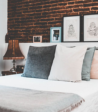 Rustic Bed with Pillows