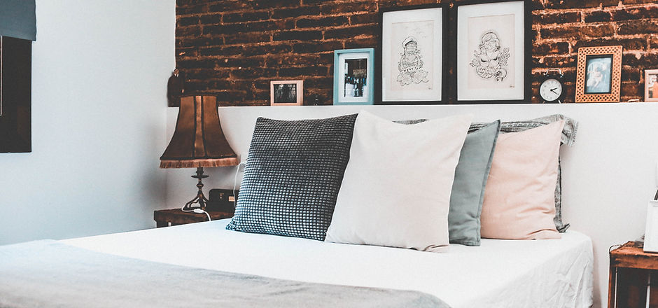 Rustic Bed with Pillows