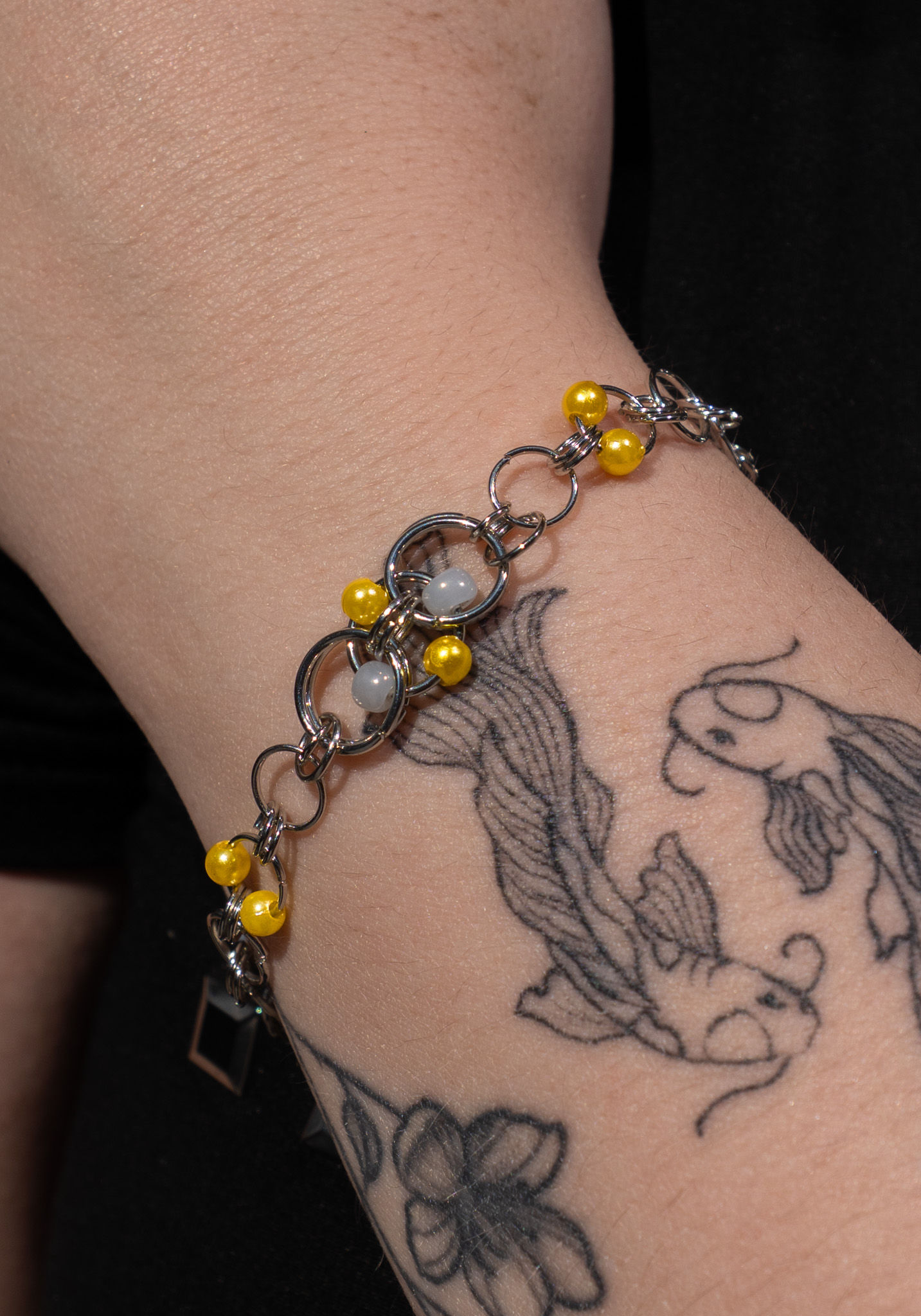 yellow beaded braclet