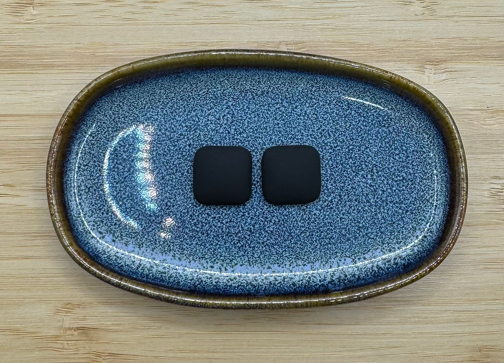 Matte Black Square Cabochon (1 Pair)