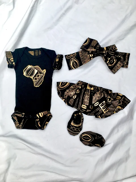 Limited Edition Metallic Gold And Black African Cowrie Inspired