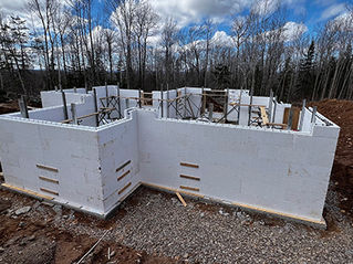 Insulated concrete form jobsite in Huntsville, Ontario.
