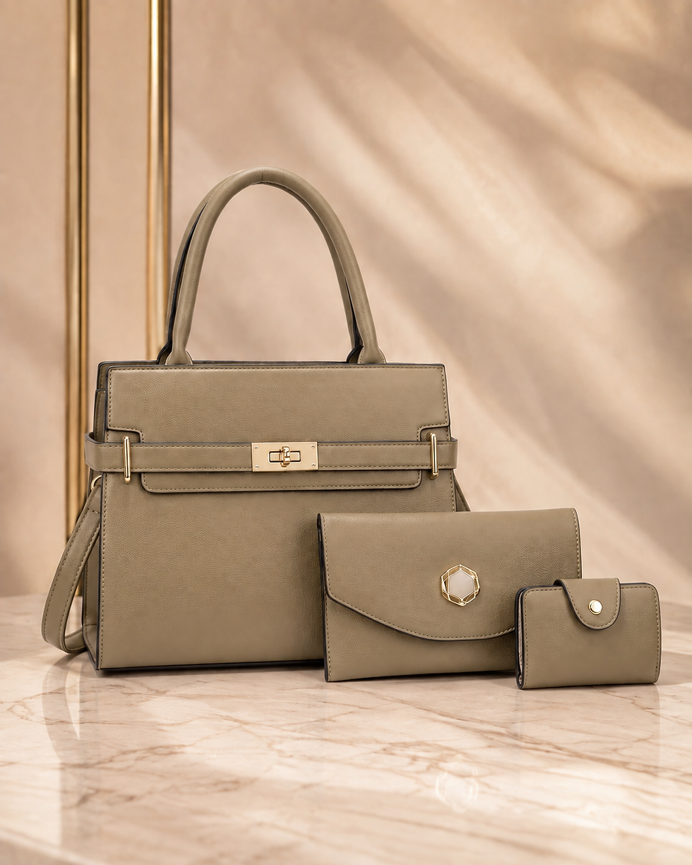 Miniatura: 👜 Bolsa Nomad "Elegance Trio" – Kit 3 Peças Couro Sintético Luxo ✨