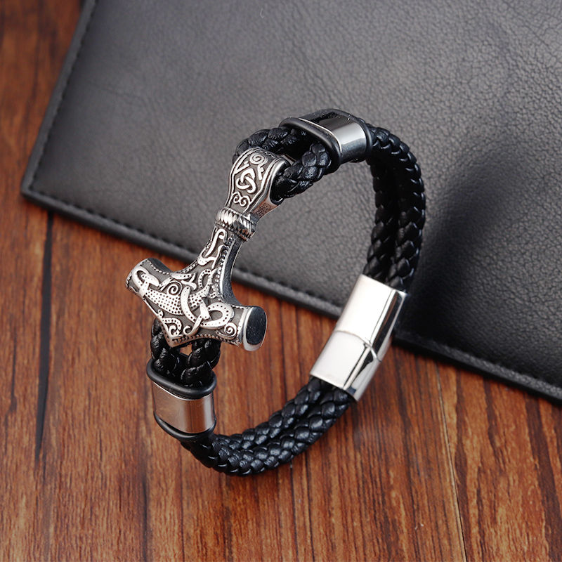 Miniatura: ⚔️ Pulseira de Couro Masculina Botão Magnético Charme