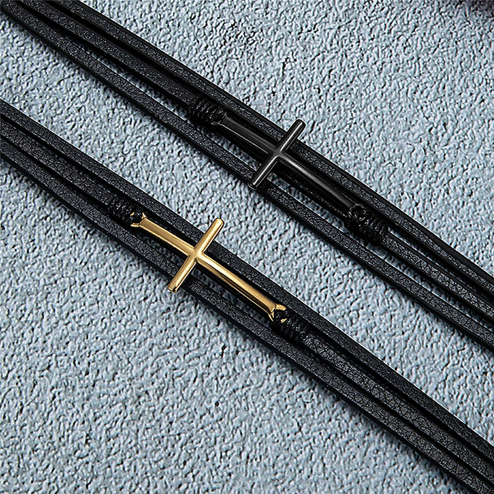 Miniatura: ⚓ Pulseira de Couro Masculina Âncora – Fecho de Segurança