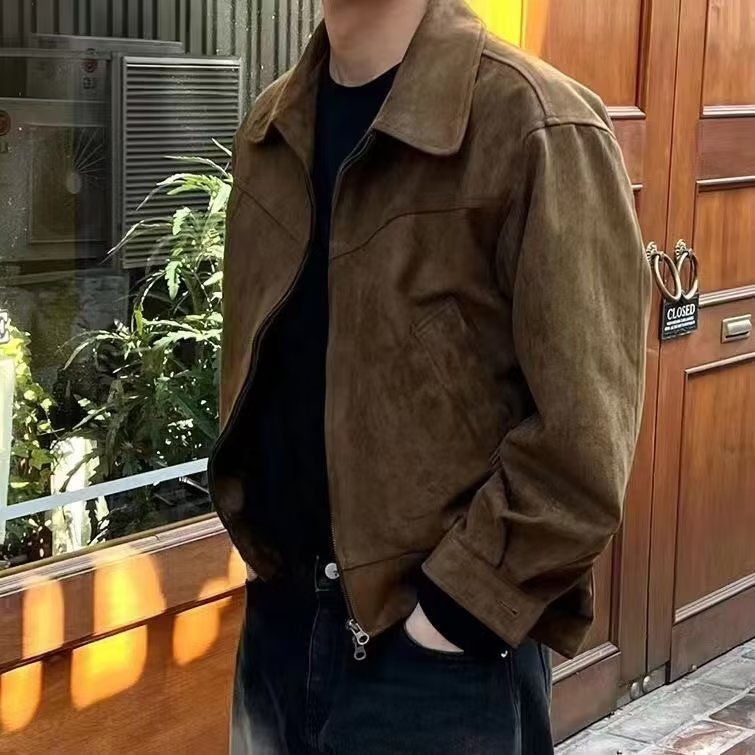 Miniatura: 🧥 Jaqueta Vintage de Camurça Marrom Masculina ✨
