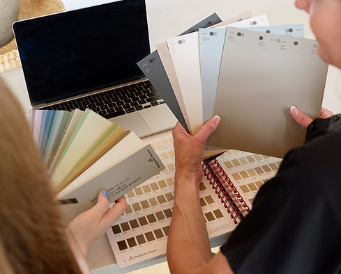 Independent colour consultant selecting paint colours for homeowners in Penticton and Summerland.