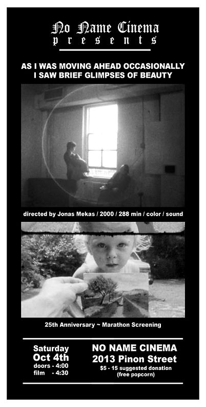 No Name Cinema, Jonas Mekas, As I Was Moving Ahead Occasionally I Saw Brief Glimpses of Beauty