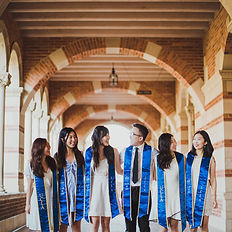 Group graduation photo UCLA Royce Hall