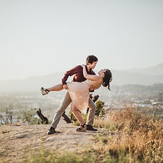Engagement photo on mountain