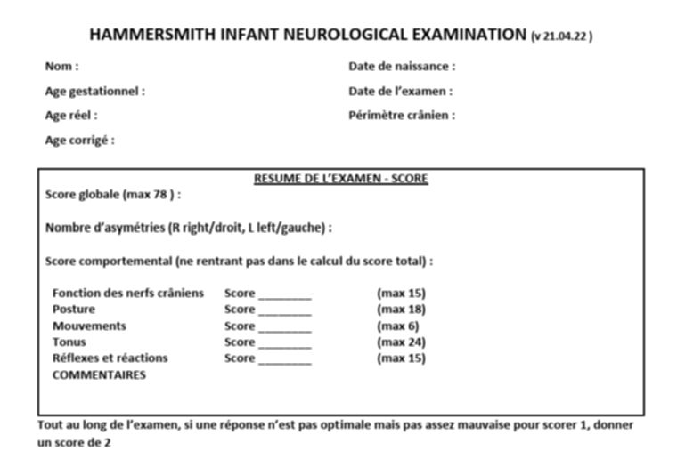 Hammersmith Infant Neurological Examination HINE