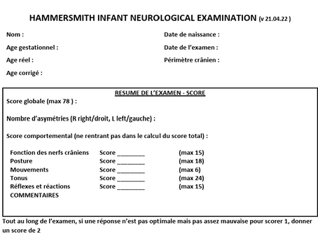 Hammersmith Infant Neurological Examination HINE