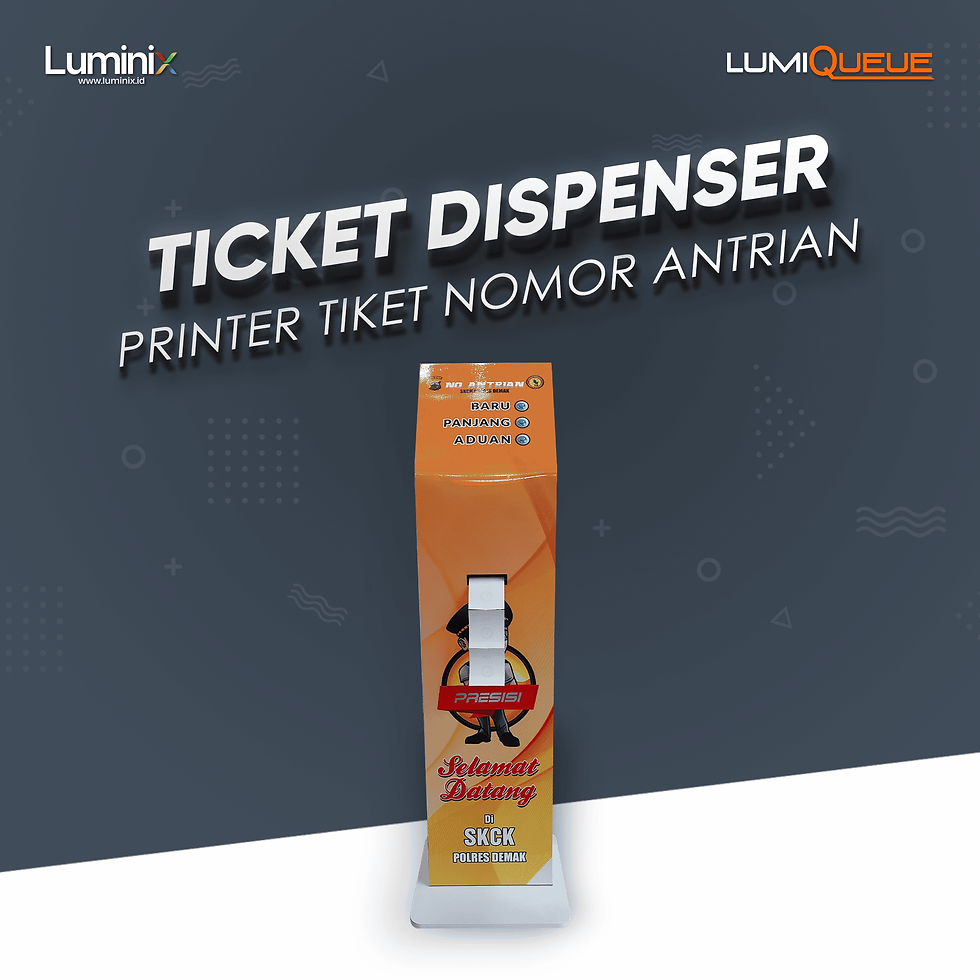 Thumbnail: Mesin Antrian 2 Loket - Standing Dispenser Tombol - Custom Branding